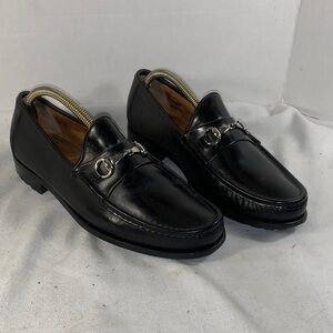 Allen Edmunds Men's Black Leather Bit Loafers